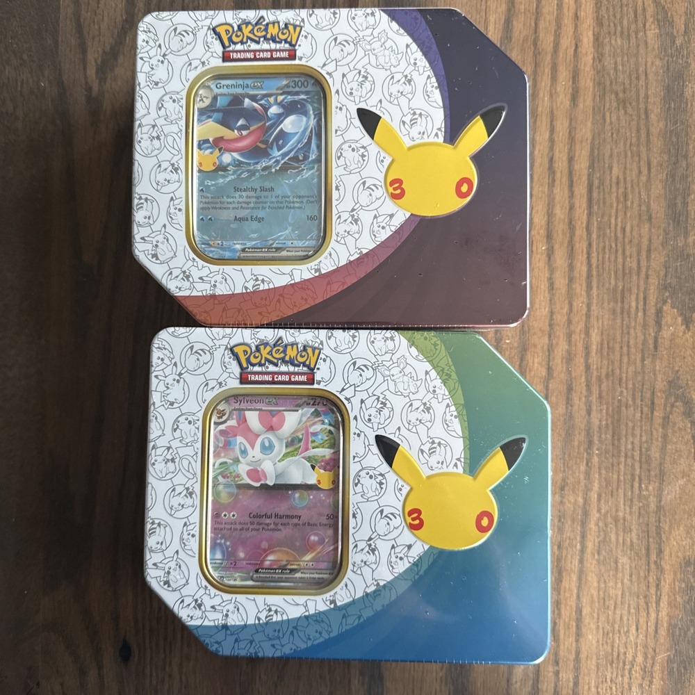 Pokémon 30th Celebration EX Tin Sylveon / Greninja (LOT OF 2)